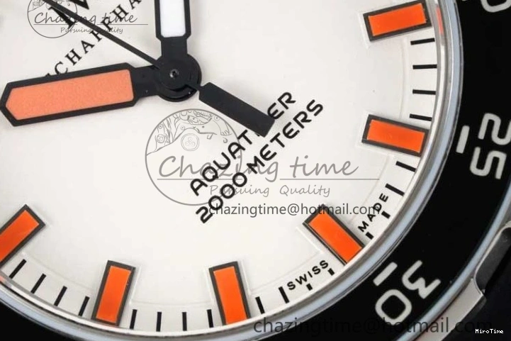 MIROTIME 0426 Aquatimer Automatic SS RSF 1:1 Best Edition White Orange Dial on Black Rubber Strap A Supportive 7069